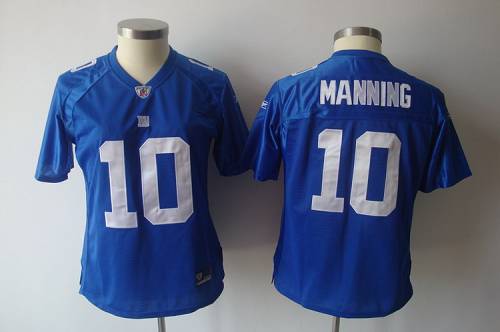 Giants #10 Eli Manning Blue Women's Team Color Stitched NFL Jersey